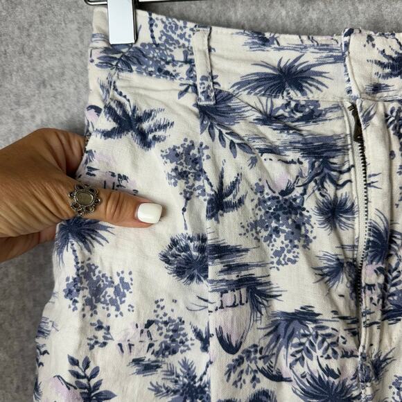 Abercrombie & Fitch Linen Shorts Womens XS White Bermuda Hawaiian Casual Preppy - Picture 4 of 12